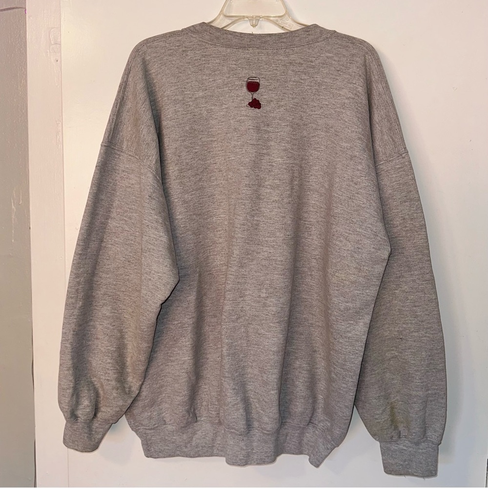 Vintage 90s Wine Humor Crewneck Sweatshirt. Size XL. - Picture 3 of 4